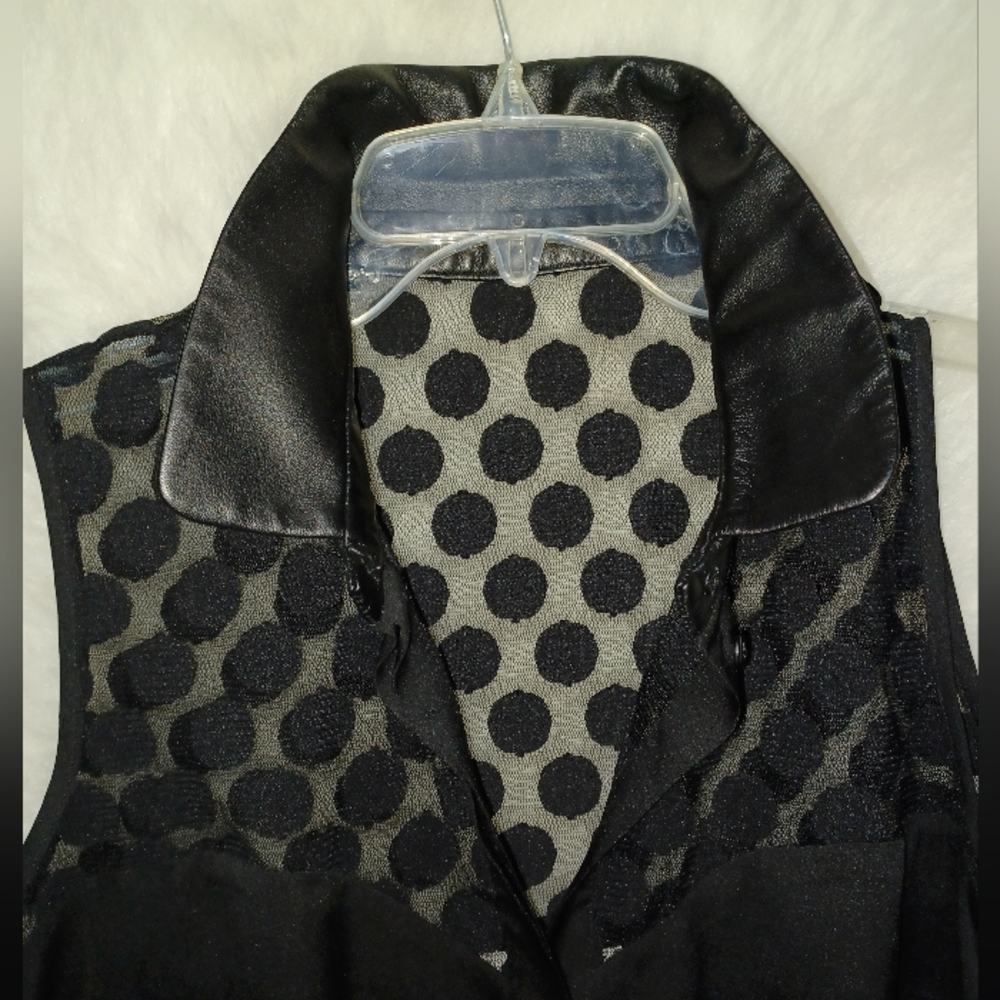 Black Polka Dot Sheer Milly Sleeveless Blouse
